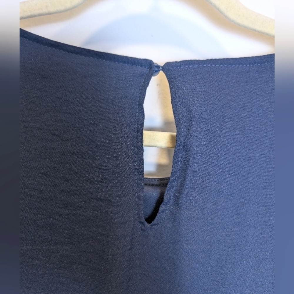 Zara Basic Navy Blue Ruffle Sleeve Dress Size Medium - Picture 5 of 8
